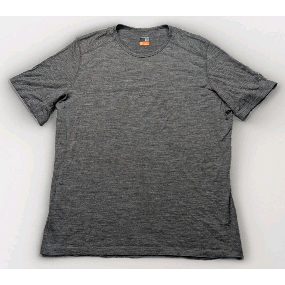 ICEBREAKER 200 Size XXL Men Gray Merino Wool Short Sleeve Athletic T-Shirt